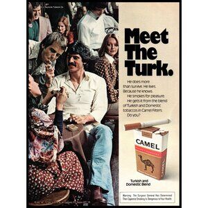 1975 Camel Filters Cigarettes Vintage Print Ad Coffee Cup House Wall Art